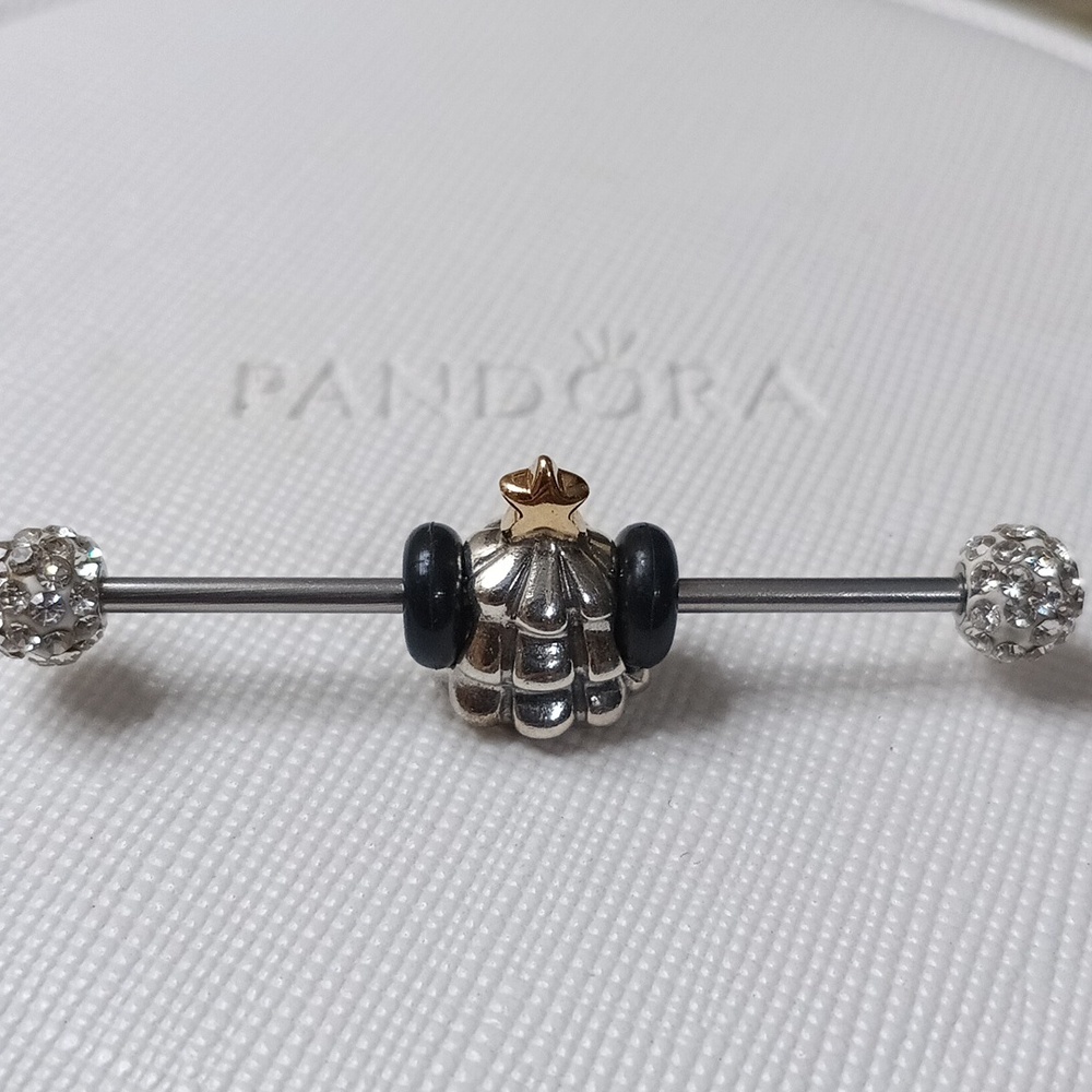 PandoraSilver 14k Vintage Christmas Tree Two Tone Charm